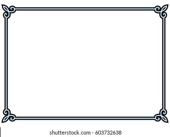 Frame border line vector vintage simple banner