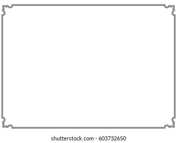 Frame border line vector vintage simple banner