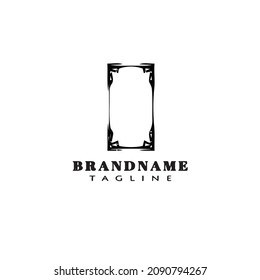 logotipo de borde de marco caricatura icono negro lindo ilustración aislada moderna creativa
