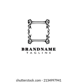 frame border logo cartoon cute black icon modern isolated vector symbol