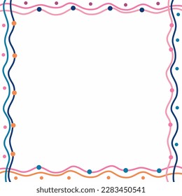 Frame or border. Modern Abstract Background. Abstract wave lines for design. Dots or circles.