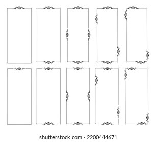 Frame border ornament. Calligraphic text divider, border, separator decor design. Antique vintage victorian elegant decoration element. Filigree frame ornament line. Hand drawn vector illustration