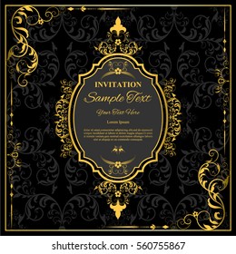Frame, border, ornament and classic  pattern. Template for greeting cards, invitations, menus, labels. Graphic design page. Wedding invitation.Classic design elements.Vector Illustration