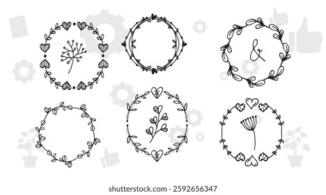 Frame border ornament. Decor line design pattern, flower luxury decoration. Book element, antique ornate classic floral. Elegant baroque label old filigree calligraphy shapes. Vector retro garish card