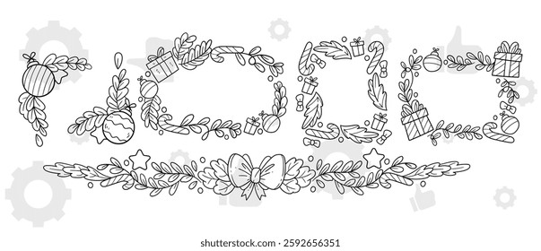 Frame border ornament. Decor line design pattern, flower luxury decoration. Book element, antique ornate classic floral. Elegant baroque label old filigree calligraphy shapes. Vector retro garish card
