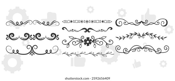 Frame border ornament. Decor line design pattern, flower luxury decoration. Book element, antique ornate classic floral. Elegant baroque label old filigree calligraphy shapes. Vector retro garish card