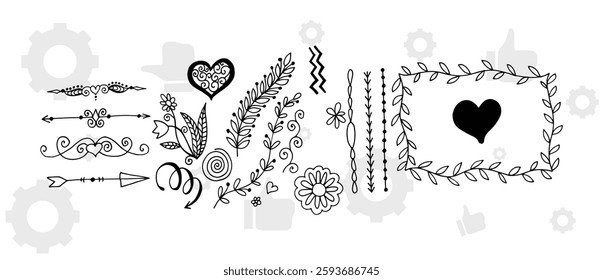 Frame border ornament. Decor line design pattern, flower luxury decoration. Book element, antique ornate classic floral.