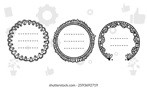 Frame border ornament. Decor line design pattern, flower luxury decoration. Book element, antique ornate classic floral. Elegant baroque label old filigree calligraphy shapes. Vector retro garish card