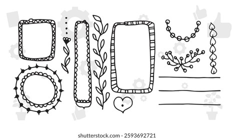 Frame border ornament. Decor line design pattern, flower luxury decoration. Book element, antique ornate classic floral. Elegant baroque label old filigree calligraphy shapes. Vector retro garish card
