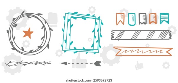 Frame border ornament. Decor line design pattern, flower luxury decoration. Book element, antique ornate classic floral. Elegant baroque label old filigree calligraphy shapes. Vector retro garish card