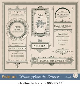 Frame, Border, Ornament And Element In Vintage Style