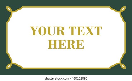 Frame border plaque vector vintage isolated green