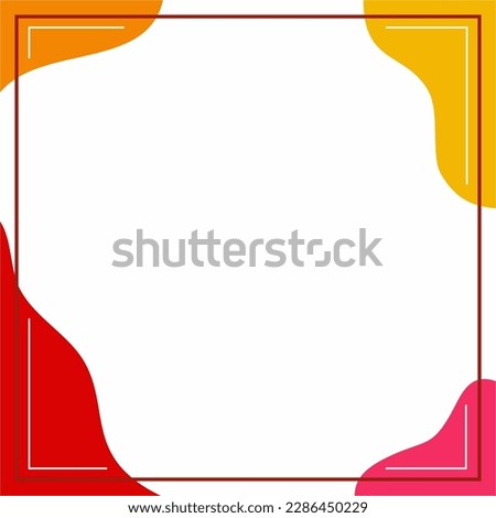 Frame or border. Red, yellow, orange, pink and white background color with stripe line and wavy shapes. Stock photo © 