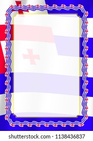 Frame and border of ribbon with Adjara flag, template elements for your certificate and diploma. Vector.