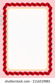 Frame and border of ribbon with Albania flag, template elements for your certificate and diploma. Vector