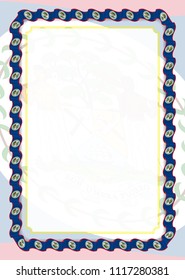Frame and border of ribbon with Belize flag, template elements for your certificate and diploma. Vector.