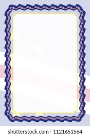 Frame and border of ribbon with Cape Verde flag, template elements for your certificate and diploma. Vector.