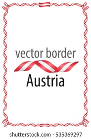 Frame and border of ribbon with the colors of the Austria flag