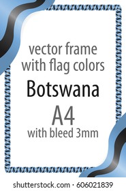 Frame and border of ribbon with the colors of the Botswana flag
