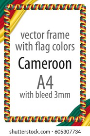 Frame and border of ribbon with the colors of the Cameroon flag