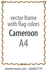 Frame and border of ribbon with the colors of the Cameroon flag