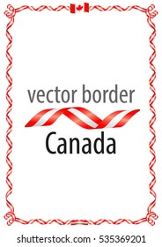 Frame And Border Of Ribbon With The Colors Of The Canada Flag