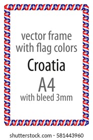Frame and border of ribbon with the colors of the Croatia flag