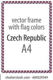 Frame and border of ribbon with the colors of the Czech Republic flag