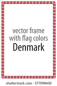 Frame and border of ribbon with the colors of the Denmark flag