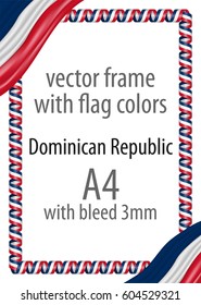 Frame and border of ribbon with the colors of the Dominican Republic flag