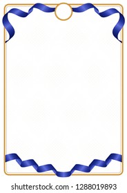 Frame and border of ribbon with the colors of the European Union flag, template elements for your certificate and diploma