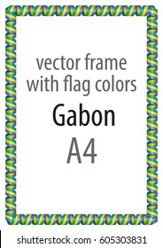 Frame and border of ribbon with the colors of the Gabon flag