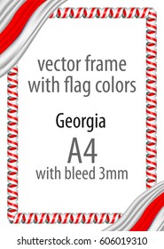 Frame and border of ribbon with the colors of the Georgia flag