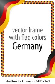 Frame and border of ribbon with the colors of the Germany flag