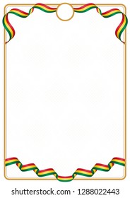 Frame and border of ribbon with the colors of the Ghana flag, template elements for your certificate and diploma