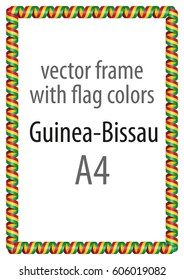 Frame and border of ribbon with the colors of the Guinea-Bissau flag