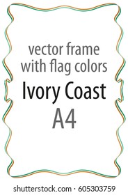 Frame and border of ribbon with the colors of the Ivory Coast flag