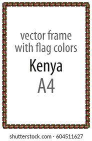 Frame and border of ribbon with the colors of the Kenya flag