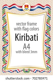 Frame and border of ribbon with the colors of the Kiribati flag