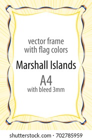Frame and border of ribbon with the colors of the Marshall Islands flag