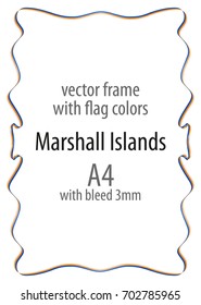 Frame and border of ribbon with the colors of the Marshall Islands flag