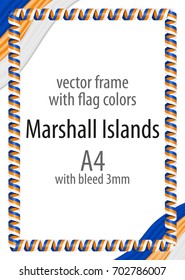 Frame and border of ribbon with the colors of the Marshall Islands flag