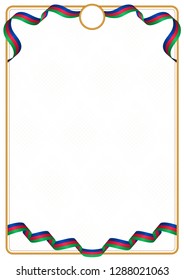 Frame and border of ribbon with the colors of the Namibia flag, template elements for your certificate and diploma