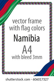 Frame and border of ribbon with the colors of the Namibia flag
