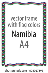 Frame and border of ribbon with the colors of the Namibia flag