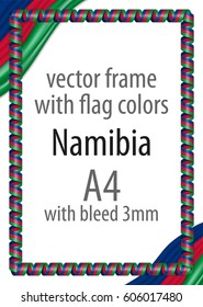 Frame and border of ribbon with the colors of the Namibia flag