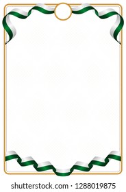 Frame and border of ribbon with the colors of the Pakistan flag, template elements for your certificate and diploma