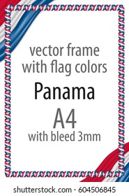 Frame and border of ribbon with the colors of the Panama flag