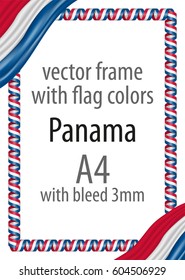 Frame and border of ribbon with the colors of the Panama flag