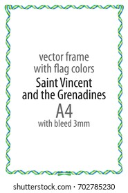 Frame and border of ribbon with the colors of the Saint Vincent and the Grenadines flag